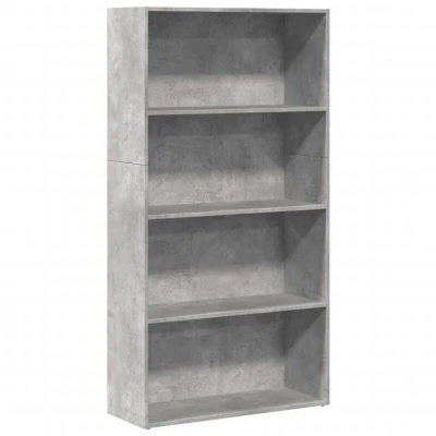 Image of vidaXL Bookcase Concrete Grey 80x30x152 cm Engineered Wood
