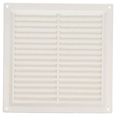 Image of Amig Square Plastic Grille with Mosquito Net Vents for Air Outlet Ideal Kitchen and Bathroom Ceiling Dimensions: 200 x mm Colour: White