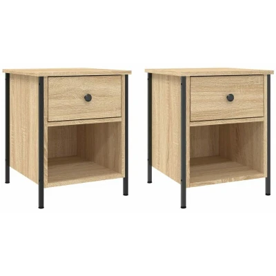 Image of vidaXL Bedside Cabinets 2 pcs Sonoma Oak 40x42x50 cm Engineered Wood