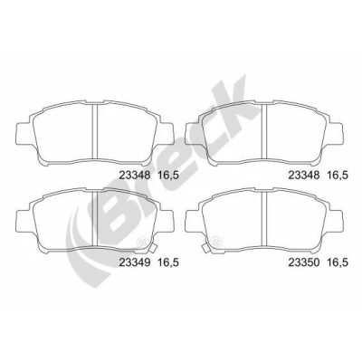 Image of 0446552040, 0446552041, 0446552050, 0446552052, 0446552070 Brake pad set BRECK 23348 00 701 10 with acoustic wear warning accessories