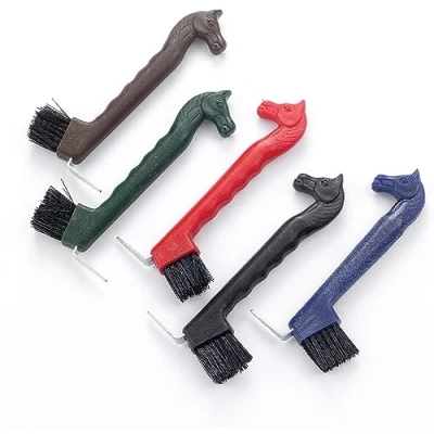 Image of Lincoln Horse Head Hoof Pick with Brush Black