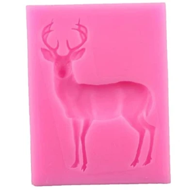 Image of 3d Deer Silicone Mold Polymer Clay Candy Chocolate Cookie Baking Mould Christmas Cupcake Topper Fondant Cake Decorating Tools