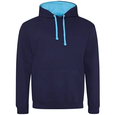 Image of AWDis Men&#039;s Varsity Hoodie, Multicoloured (Oxford Navy/Hawaiian Blue), XX Large
