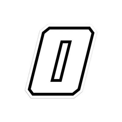 Image of 4R Quattroerre.it 13360 Racing Number 0 Moto GP, White, 10 x cm