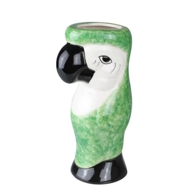 Image of bar@drinkstuff Ceramic Parrot Mug 19.4oz / 550ml Hawaiian Cocktail (Green)