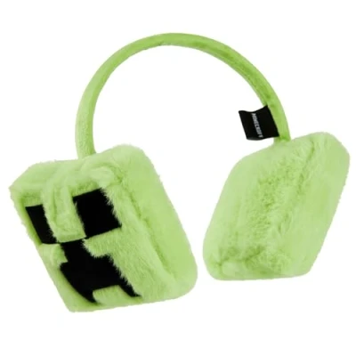Image of Minecraft Ear Muffs Kids Creeper Winter Accessories Warm Cosy Earmuffs for School Travel Days Out Gifts Gamers