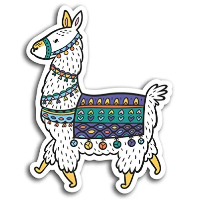 Image of 2 x 10cm Cute Llama Alpaca Fun Vinyl Stickers Girls Sticker Laptop #19590 (10cm Tall)