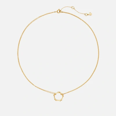 Image of Tory Burch Miller Stud Circle Gold Tone Pendant
