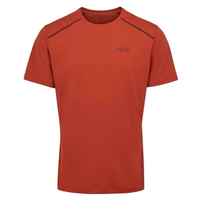 Image of Rab Men&#039;s Force Tee Lightweight T Shirt for Trekking, Climbing, &amp; Trail Running Tuscan Red X Large