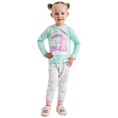 Image of Girls Peppa Pig Pyjamas Mint Character Nightwear (Peppa Mint, 18 24 Months)