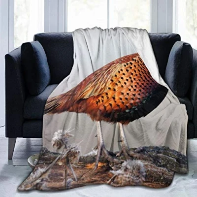 Image of COMRTL Flannel Fleece Throw Blanket Bed Red pheasant Micro Warm Soft Lightweight Cozy Microfiber for Couch Sofa All Seasons