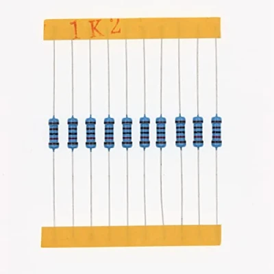 Image of HUABAN 100 Pieces 0.5 Watts 1/2W 1K2 Ohm 1% Metal Film Resistor