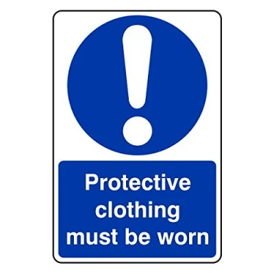 Image of 150mmx200mm Protective Clothing Must Be Worn Catering Sign Rigid Plastic