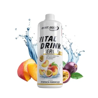 Image of Best Body Nutrition Vital Drink ZEROP® Peach Passion Fruit, Sugar Free Beverage Concentrate, 1:80 Makes 80 Litres of Ready To Drink, 1000 ml