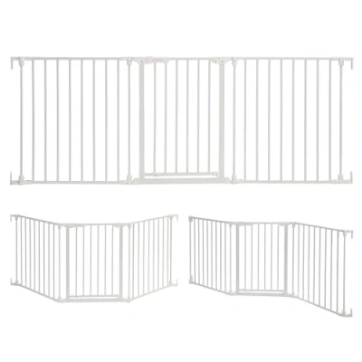 Image of Dreambaby Discovery 3 Panel FLEX Configure Adapta Folding Child Safety Gate Fits Opening from 74.5cm 195cm wide and 74cm Tall with Smart Stay Open Feature &amp; One Way Stopper White