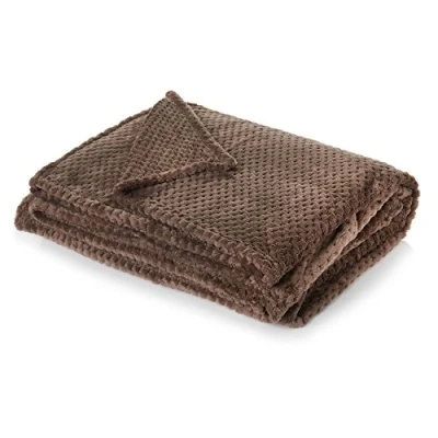Image of Dreamscene Luxury Waffle Honeycomb Soft Warm Throw Over Sofa Bed Blanket 150 x 200cm Chocolate Brown
