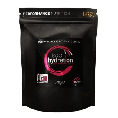 Image of TORQ Hydration Drink Red Berries Rapid Rehydration Electrolytes Powder Hypotonic Profile Running, Cycling, Sports 30 Servings 540g