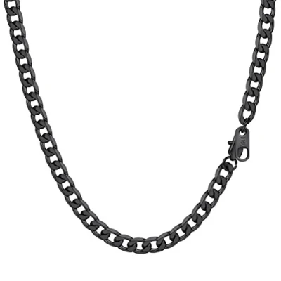 Image of PROSTEEL Mens Curb Necklace Chain 316L Stainless Steel HipHop Jewelry 18Inch Black