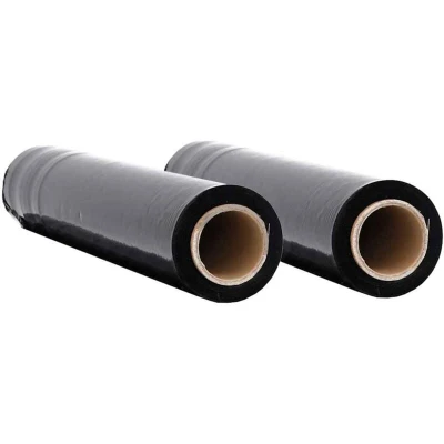 Image of vidaXL Stretch Film 2 pcs Black 23 μm 50 cm x 300 m