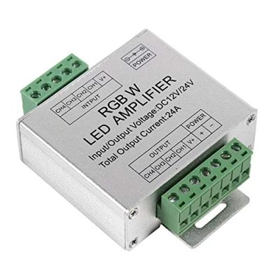Image of Fdit DC12 24V RGBW Signal Amplifier 4 Channel Output Circuit Aluminum Shell LED Strip Controller Channels For RGBWW Lights