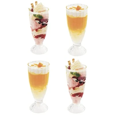 Image of Royal Cuisine Set of 4 Dessert Cups 360ml Knickerbocker Glory Sundae Glasses Long Cocktail Milkshake Soda Fountain