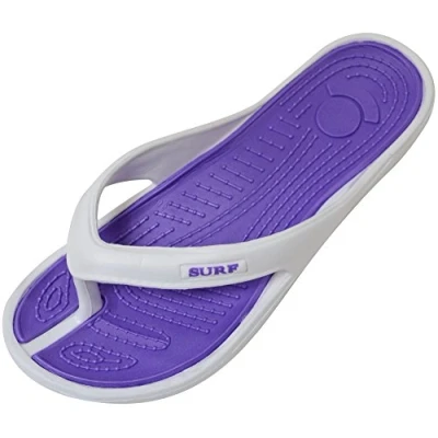 Image of ABSOLUTE FOOTWEAR Ladies/Womens Summer/Holiday/Beach/Pool Flip Flops/Sandals/Shoes Purple 3 UK