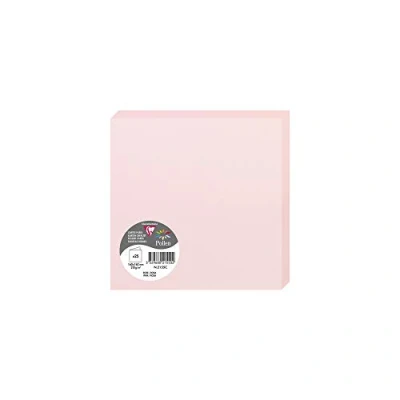 Image of Clairefontaine Ref 2155C Pollen Folded Card (Pack of 25 Sheets) 160 x 160mm Sized, 210gsm Card, Inkjet &amp; Laser Printer Compatible, Acid Free Pink