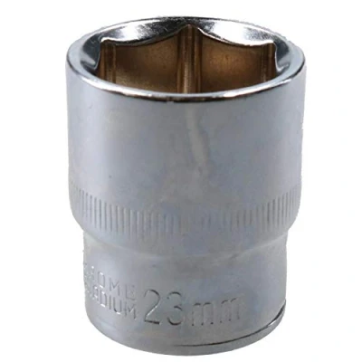 Image of 23mm 1/2&quot; Drive Shallow Metric Socket Single Hex / 6 Sided Cr V 40mm Chrome