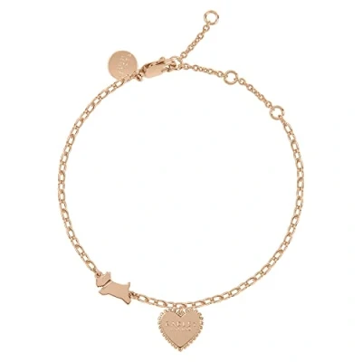 Image of RADLEY Ladies 18ct Rose Gold Plated Bobble heart Bracelet RYJ3136S