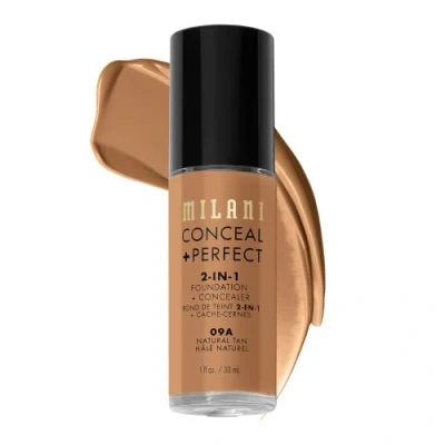 Image of Milani Conceal and Perfect 2 in 1 Foundation + Concealer Natural Tan 30ml