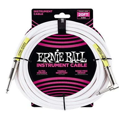 Image of Ernie Ball 20 ft Straight/Angle Instrument Cable White