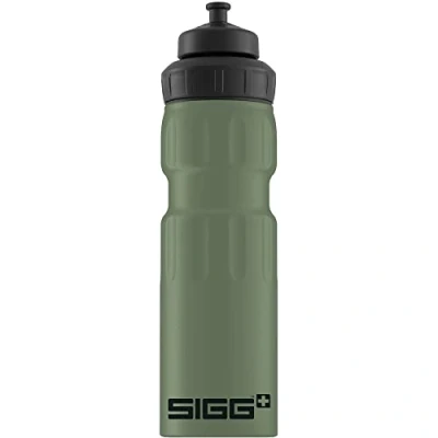 Image of SIGG Aluminum Sports Water Bottle WMB With 3 Stage Cap Climate Neutral Certified Leakproof &amp; Lightweight BPA Free 0.75L, Leaf Green