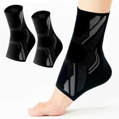 Image of UZSUZ Ankle Brace, 1 Pair Compression Foot Sleeves Socks for Men and Women, Plantar Fasciitis Socks, Breathable Anti Slip Support Brace Sprained Ankle, Arthritis Pain Relief, Recovery, Sport