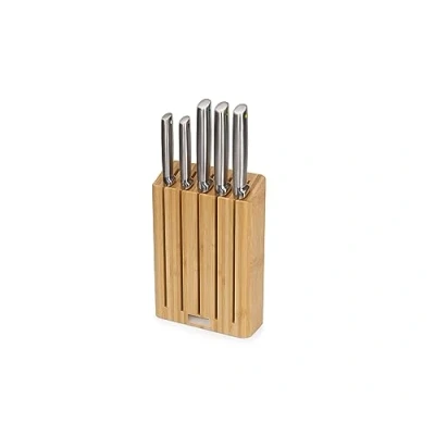 Image of Joseph Elevate Kitchen Knives 5 piece set, Japanese Stainless Steel, Slimline Bamboo Knife block