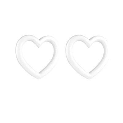 Image of NUOBESTY 2pcs Polystyrene Foam Heart Wreath Shapes Craft Balls Christmas DIY Ornaments (White)