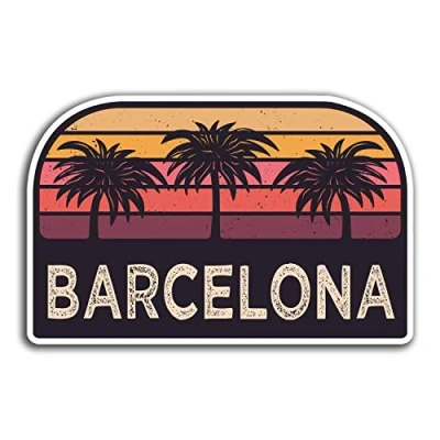 Image of 2 x 10cm Barcelona Spain Vinyl Stickers Travel Sticker Laptop Luggage #23832 (10cm Wide)