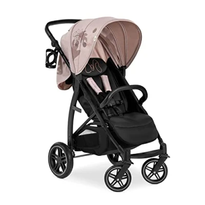 Image of hauck Rapid 4D, Disney Minnie Mouse Rose Pushchair with Rubber Wheels, Raincover &amp; Cup Holder, Compact One Hand Folding, Height Adjustable, Fully Reclining from Birth up to 22 kg, UPF 50+