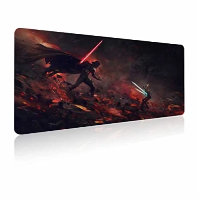 Image of XXL Mouse Pad Ahsoka Tano Vs Vader,Extra Large Gaming Mousepad Laptop Desk Mat,Non Slip Rubber Base,Stitched Edges,Smooth Fabric,Computer Keyboard &amp; Mice Combo Pads for Office Game 31.5x15.7
