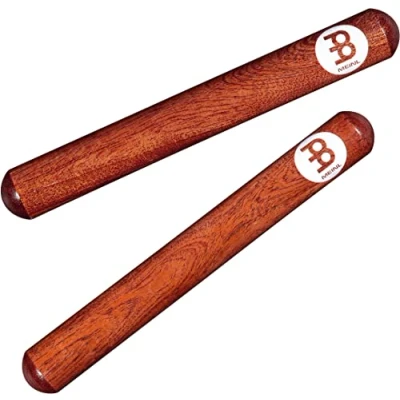 Image of Meinl Percussion Wood Claves Classic 1 Pair of Cylindrical With Cutting Sound Musical Instrument Walnut, Natural (CL1RW)