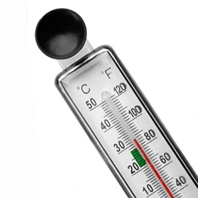 Image of Yushu Aquarium Fish Tank Thermometer, Glass Meter, Water Temperature Gauge with Suction Cup, for Marine Reptile Habitat Temperature, Easy To Install, Silver