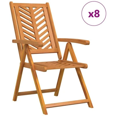 Image of vidaXL Reclining Garden Chairs 8 pcs Solid Wood Acacia
