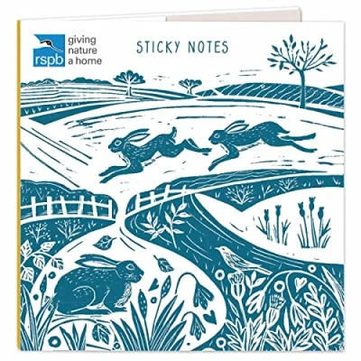 Image of RSPB Natures Print Sticky Notes Leaping Hares