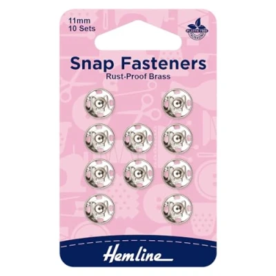 Image of Sew On Snap Fasteners 11mm: Nickel/Silver