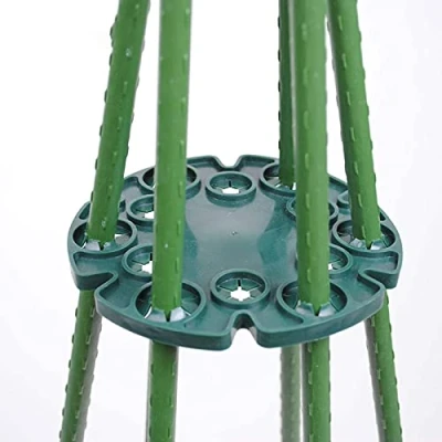 Image of Kslogin 6PCS Wigwam Cane Grips, 12 holes Sweet Pea Supports, Bamboo Support Holder for Garden Climbing Plants, Runner Beans, Cucumbers, Tomatoes, Peas
