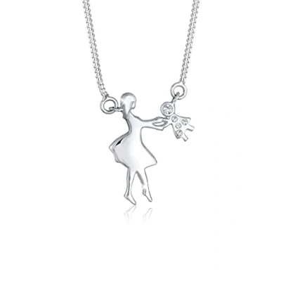 Image of Elli Necklace Ladies Mother Child Love with Crystals in 925 Sterling Silver
