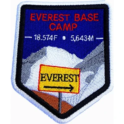 Image of Mount Everest Base Camp Patch (3.5 Inch) Fully Embroidered Iron/Sew on Badge Applique Himalayas Mountain Trek Souvenir