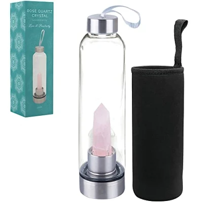 Image of lesser and pavey LP49141 Rose Crystals Drinking Bottle For Adults Multicolor Accessory