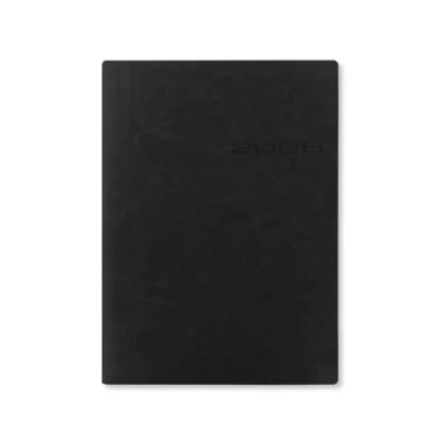 Image of Letts of London Lecassa A5 day to page with appointments 2025 diary black
