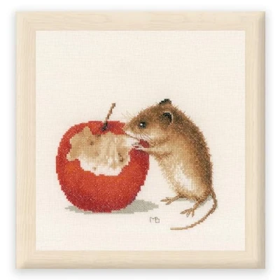 Image of Lanarte PN 0175633 MB Mouse Counted Cross Stitch Kit, Cotton, Multi Colour, Approx. 20 x 16 cm / 8&quot; 6.4&quot;