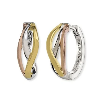 Image of Angel Whisperer Paradise Hoop Earrings 925 Sterling Silver Elegant Minimalist Look Ø 1.7cm